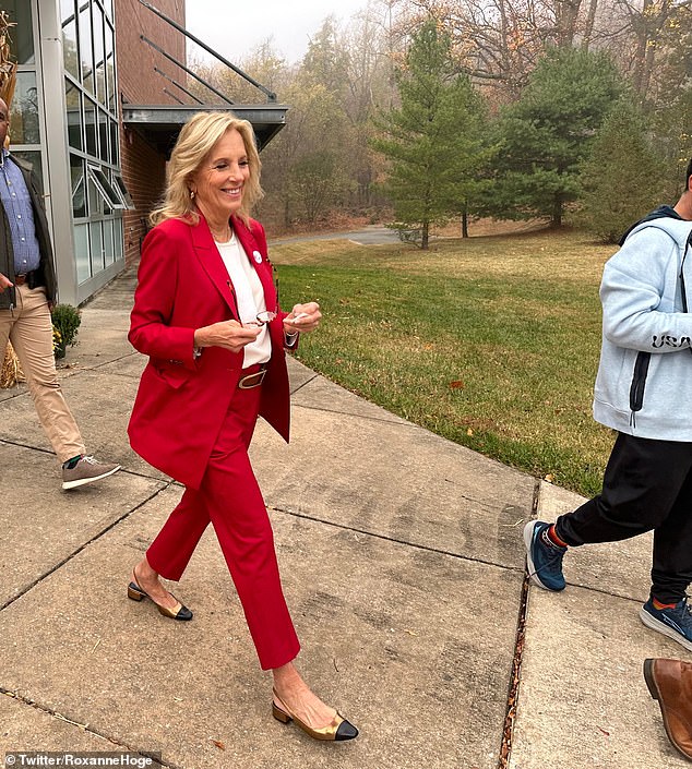 Jill Biden was spotted voting in Delaware on Election Day as Joe was reportedly huddled at the White House