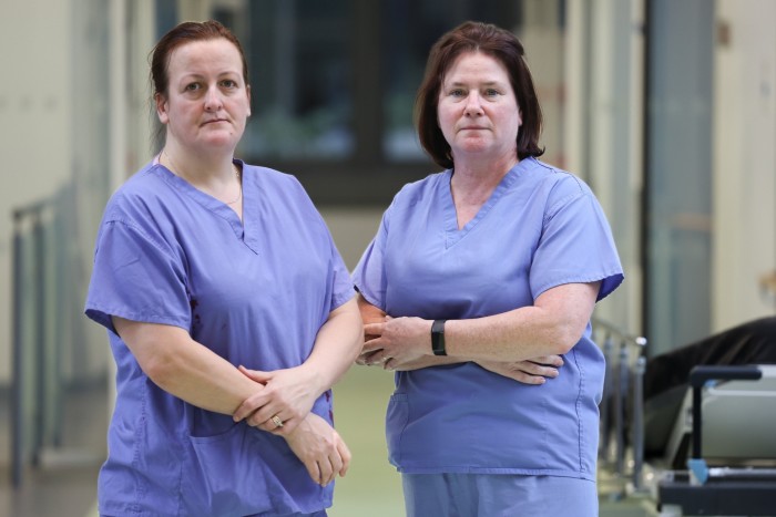 Stock controller Kelly McGettigan and Monica Auld, a theatre support nurse