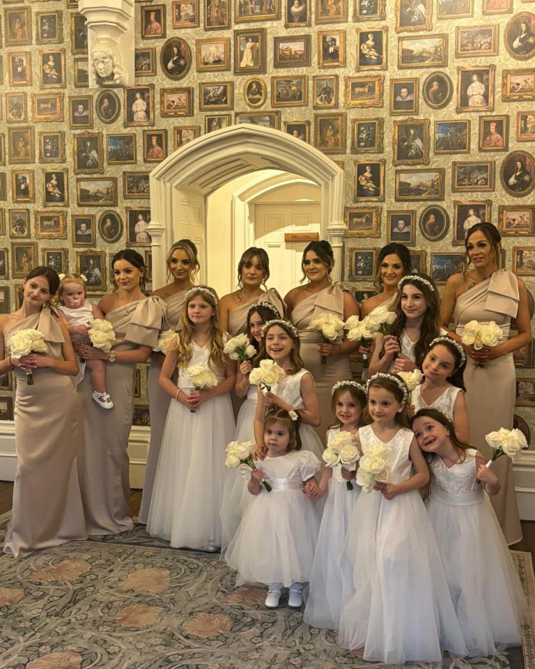 Millie had seven bridesmaids and seven flower girls