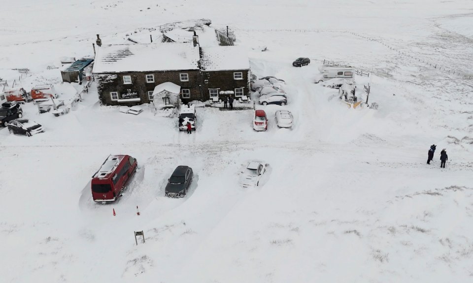 The guests had been trapped in Britain’s highest pub since Saturday evening