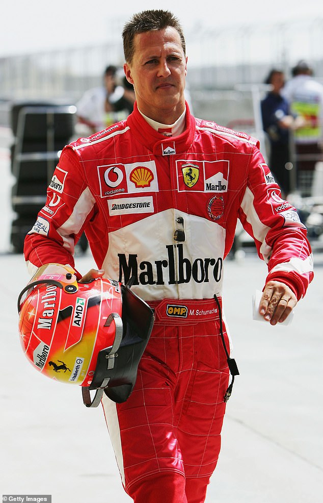 Michael Schumacher of Germany and Ferrari during first qualifying session for the Bahrain F1 Grand Prix at the Bahrain International Circuit on April 2, 2005