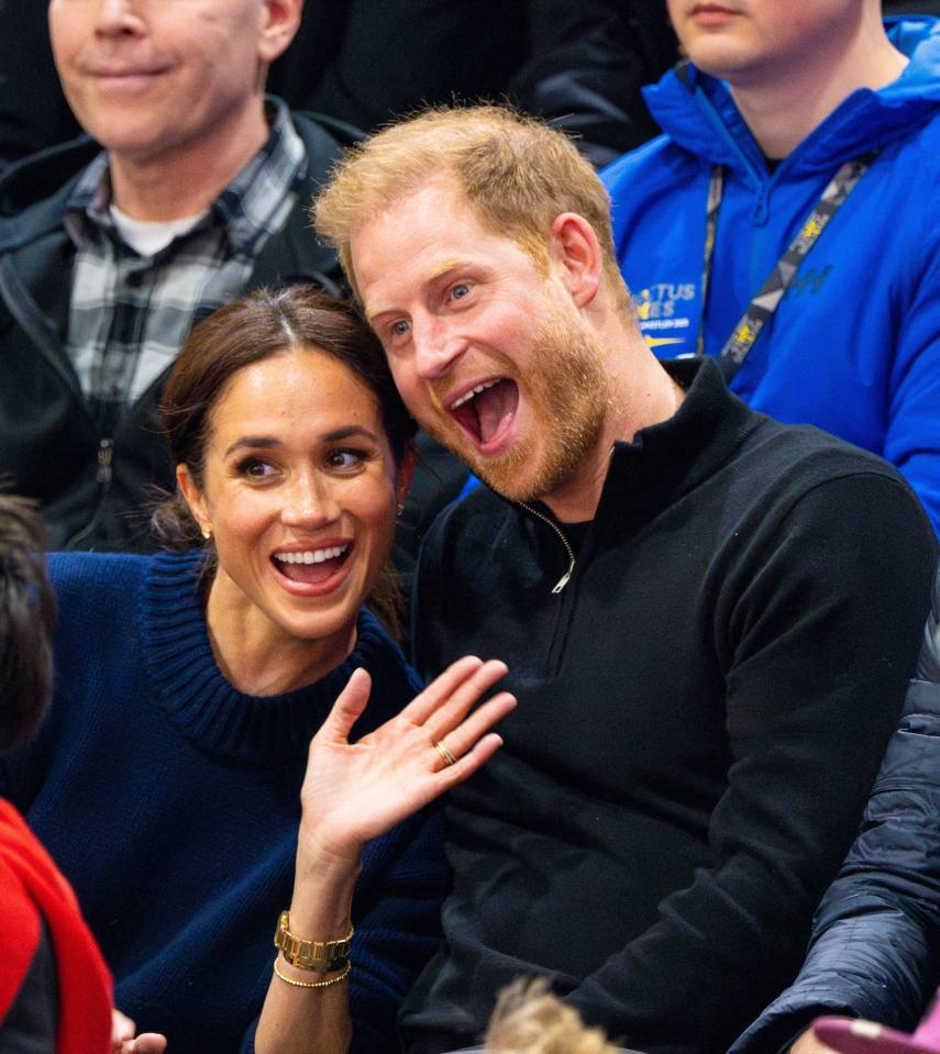 Prince Harry and Meghan Markle at a wheelchair basketball game.