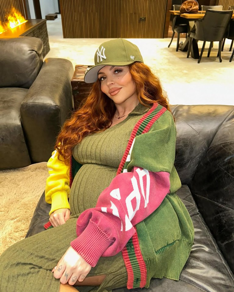 Pregnant Jesy Nelson showing her baby bump.