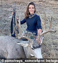 Despite being an avid wildlife hunter - who has posted multiple selfies with wild creatures she had killed - Ms Strable tried to get a job with animal rights group PETA