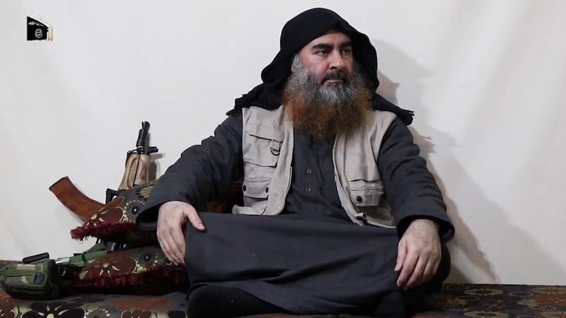 Islamic State leader Abu Bakr al-Baghdadi. Photograph: Al Furqan Isis media wing/EPA