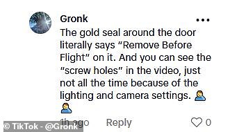 One sharp-eyed commenter noted that the gold seal around the door was removed before the flight and that the screw holes are visible