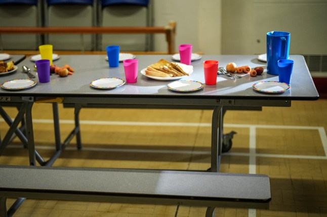BURNLEY, ENGLAND - MARCH 22: A table is laid out ahead of children attending Cherry Fold Primary School's breakfast club on March 22, 2024 in Burnley, England. Labour's Shadow Education Secretary visited the breakfast program at Burnley's Cherry Fold Primary School and outlined Labour's plans to expand free breakfast initiatives to all schools in the UK. The Breakfast Club at Cherry Fold School is currently financed by the Greggs Foundation which gives schools the funds to provide nutritious food, helping 900 clubs across the UK feed over 62,000 children. (Photo by Christopher Furlong/Getty Images)