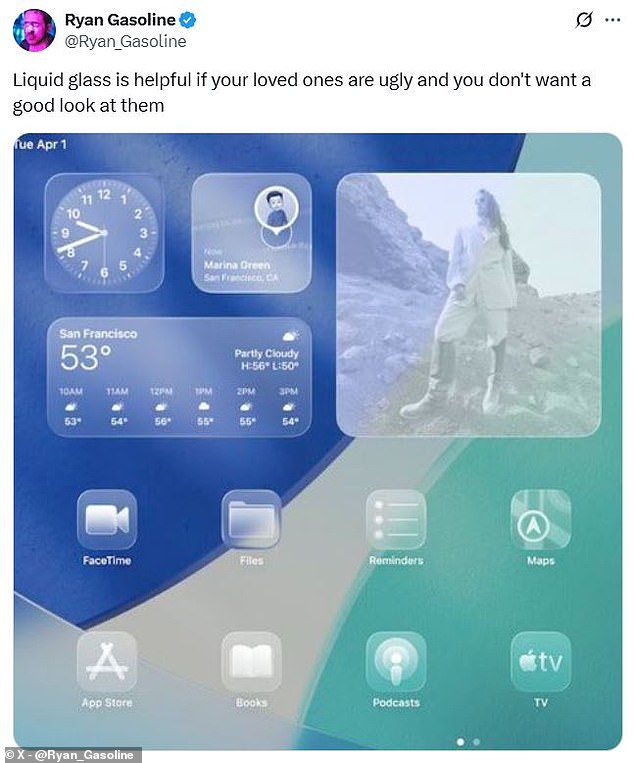 Social media users shared their complaints that the Liquid Glass icons distorted their displays