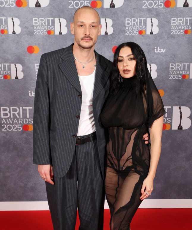 LONDON, ENGLAND - MARCH 01: (EDITORIAL USE ONLY) (EDITORS NOTE: Image contains partial nudity.) George Daniel and Charli XCX attends The BRIT Awards 2025 at the Intercontinental Hotel on March 01, 2025 in London, England. (Photo by JMEnternational/Getty Images)