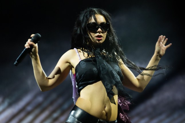 GLASTONBURY, ENGLAND - JUNE 28: Charli XCX performs during day four of Glastonbury festival 2025 at Worthy Farm, Pilton on June 28, 2025 in Glastonbury, England. Established by Michael Eavis in 1970, Glastonbury has grown into the UK's largest music festival, drawing over 200,000 fans to enjoy performances across more than 100 stages. In 2026, the festival will take a fallow year, a planned pause to allow the Worthy Farm site time to rest and recover. (Photo by Joseph Okpako/WireImage)