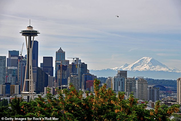 This huge, stratovolcano looms cities such as Seattle, Tacoma, and Yakima in Washington as well as Portland, Oregon