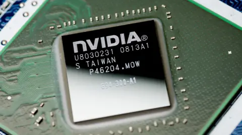 Getty Images Nvidia written on a chip