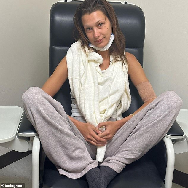 Bella Hadid last year said that she had undergone 100 days of treatment amid a battle with the condition that stretched nearly 15 years