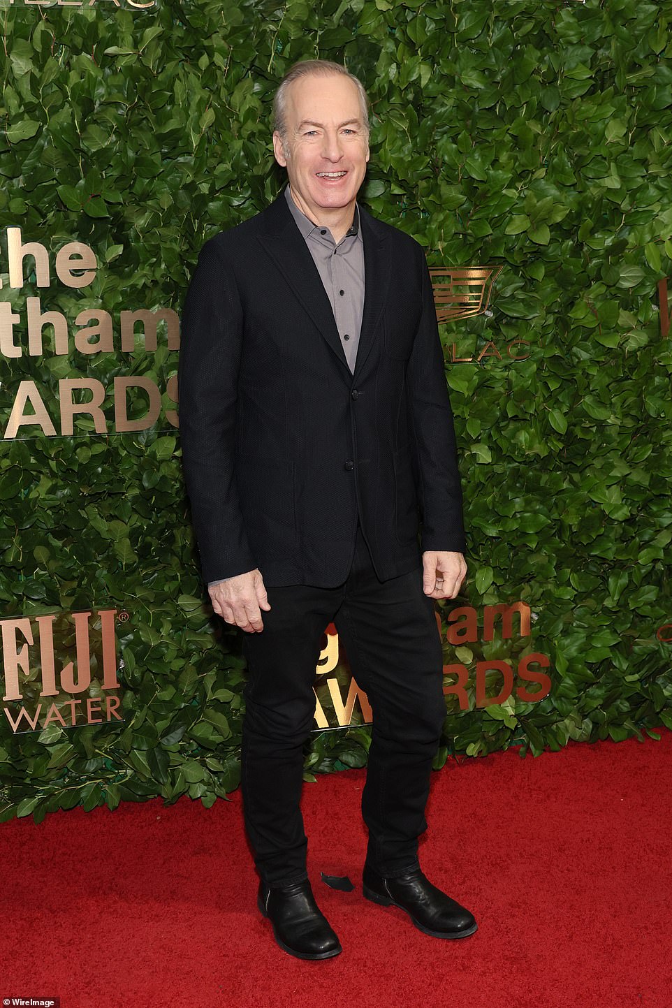 Dapper: Bob Odenkirk, best known for his role as Saul Goodman on Breaking Bad and its spin-off Better Call Saul, wore a black suit over a grey button-down