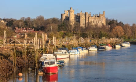 Arundel Castle from the banks of the River Arun.