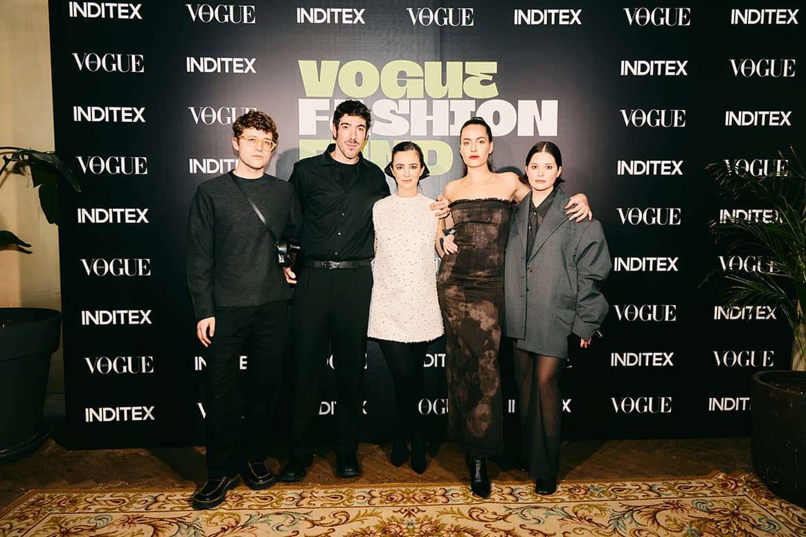 Inés Lorenzo, content director at Vogue Spain, together with the creative directors of the three emerging brands finalists for the 2023 edition, Habey Club, Pepa Salazar and Sonia Carrasco.