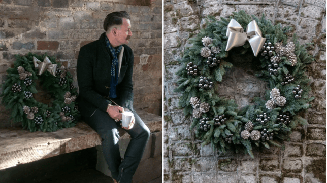 Simon Lycett and his Christmas wreath
