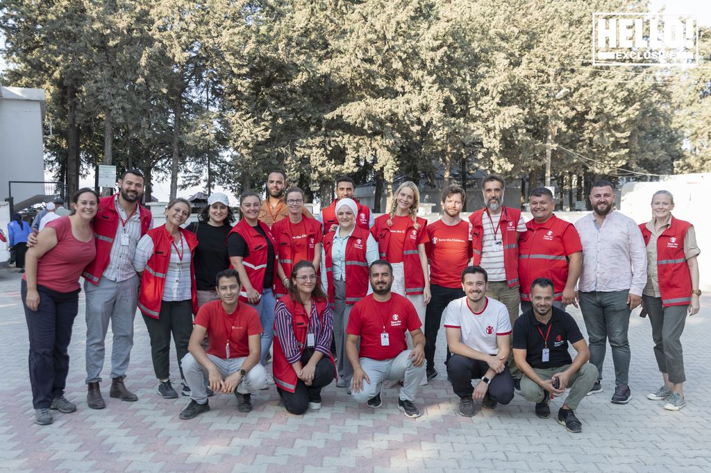 Save the Children ambassador Poppy Delevingne with the charity team in Turkey