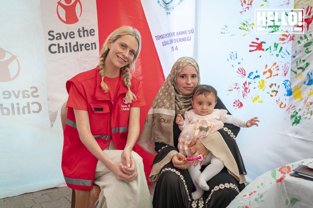 Save the Children ambassador meeting a mother and child in Turkey