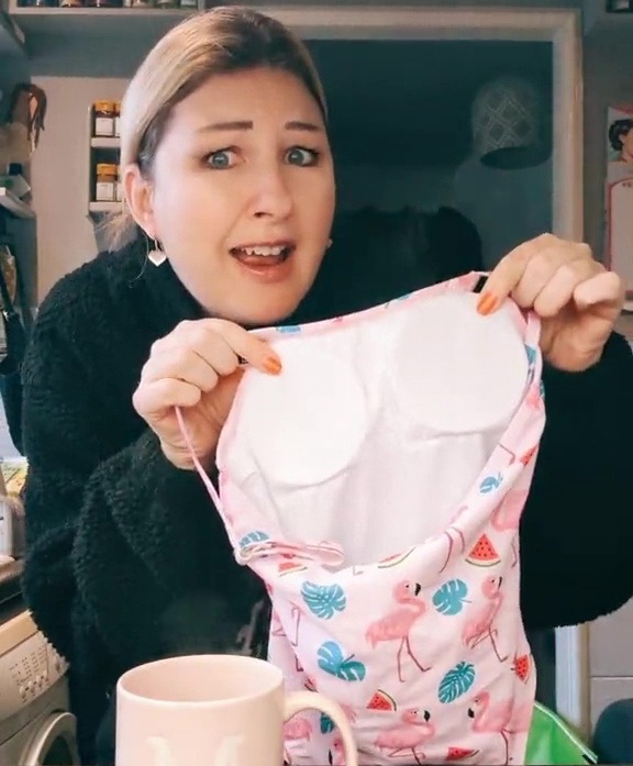 She couldn't believe it when she saw it had padded cup inserts inside