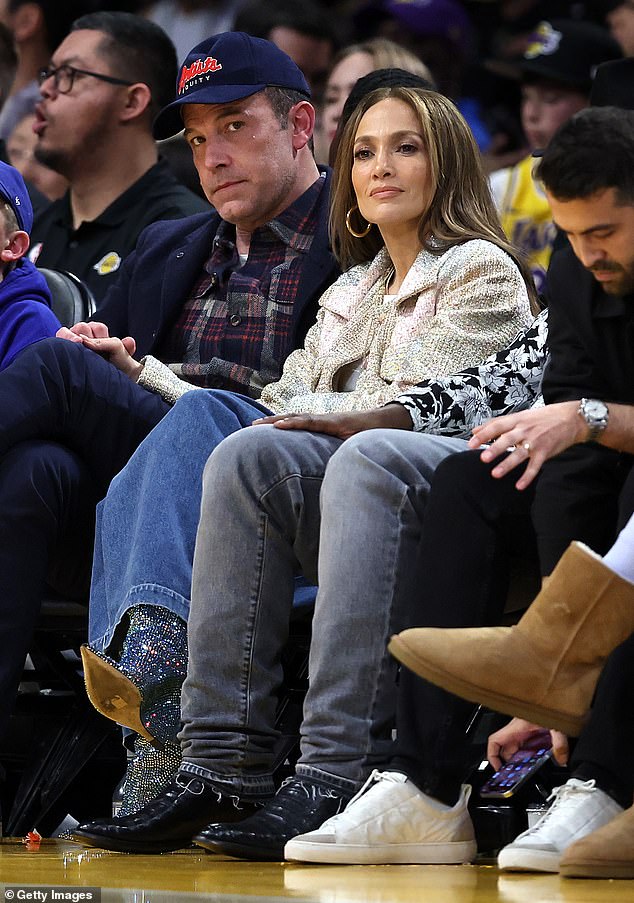 Jennifer Lopez got cozy with Ben Affleck courtside at the Crypto.com Arena in downtown Los Angeles