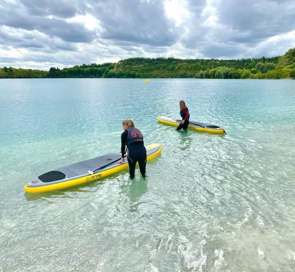 Paddleboards and kayaks can be hired at the lake