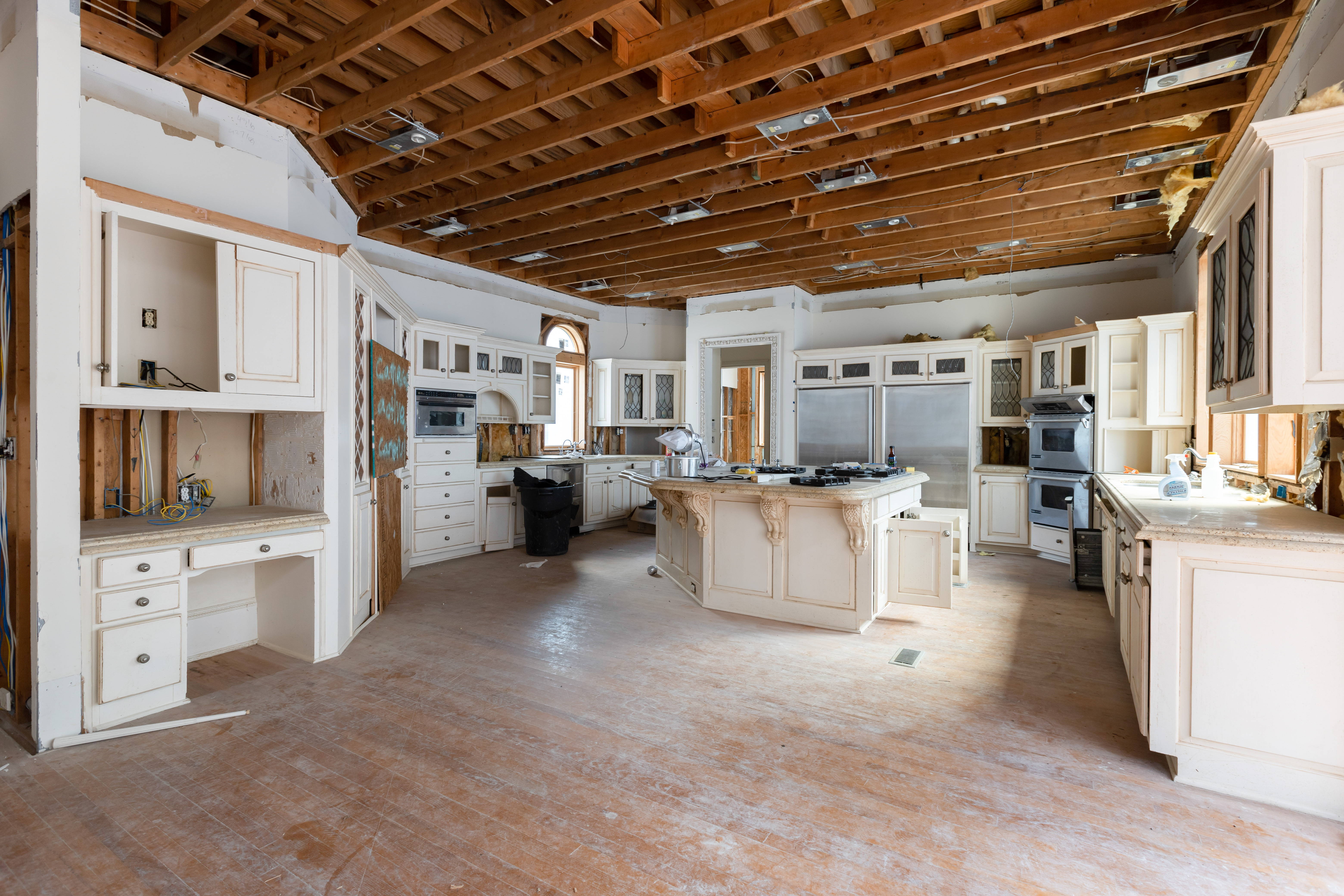 The large kitchen has been left to rot for 17 years