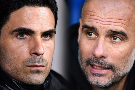 Mikel Arteta and Pep Guardiola