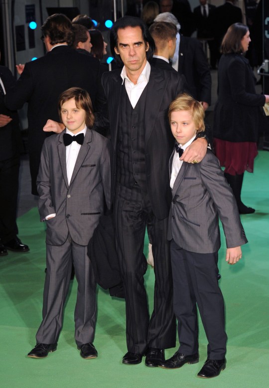 Nick Cave with sons Arthur and Earl 