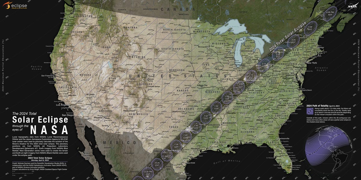 A map of the total solar eclipse