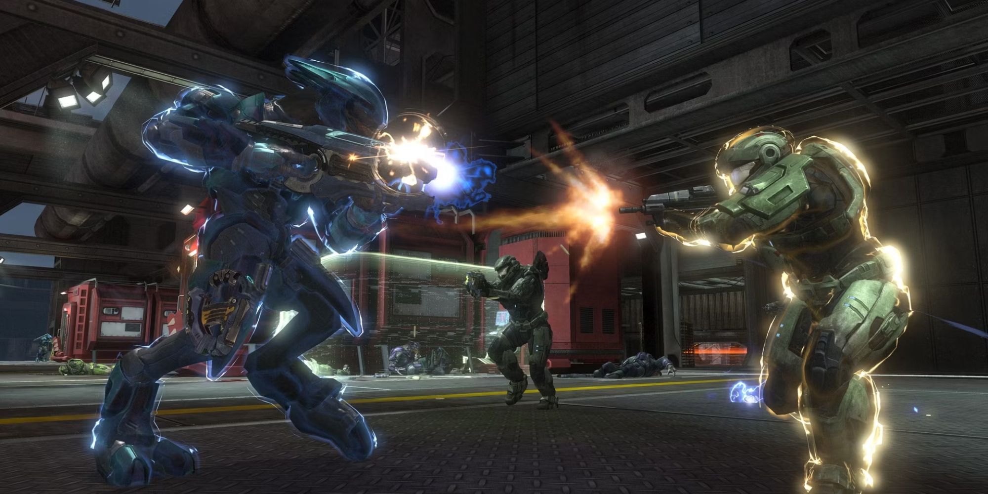 Halo Reach Multiplayer Elites Fighting Spartans