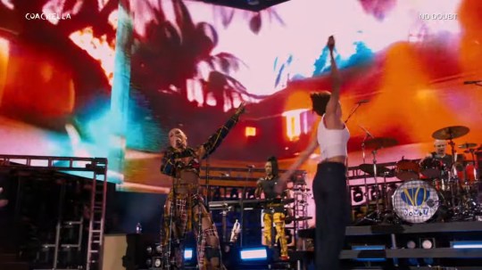 Gwen Stefani with No Doubt and Olivia Rodrigo perform at the Coachella 2024