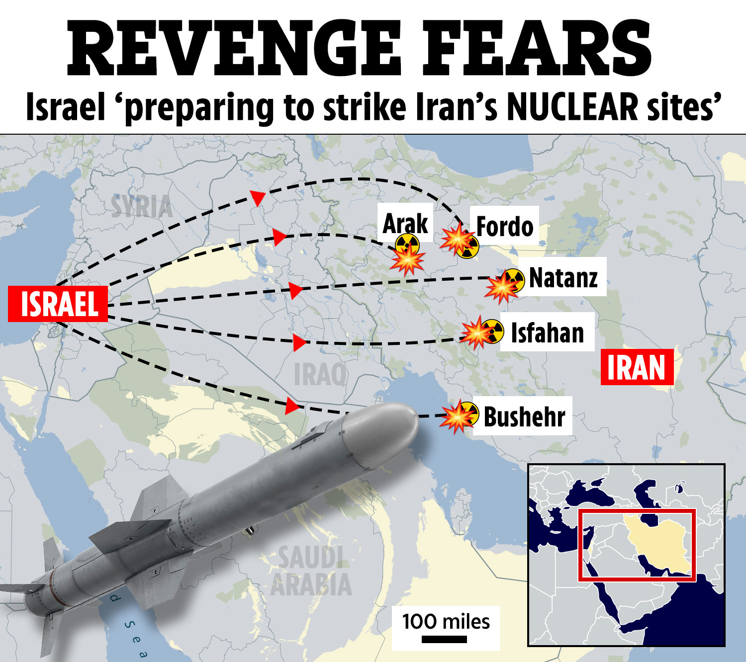 Prior to Saturday's attack, Israel was already said to be preparing a possible strike on Iran's nuke facilities