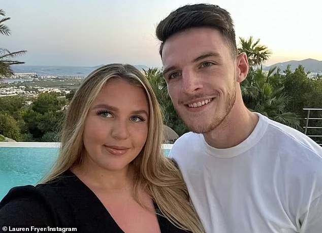 Love Island star Liberty Poole has shown her support for Declan Rice's girlfriend Lauren Fryer after the WAG received a barrage of abuse online (Lauren and Declan pictured)