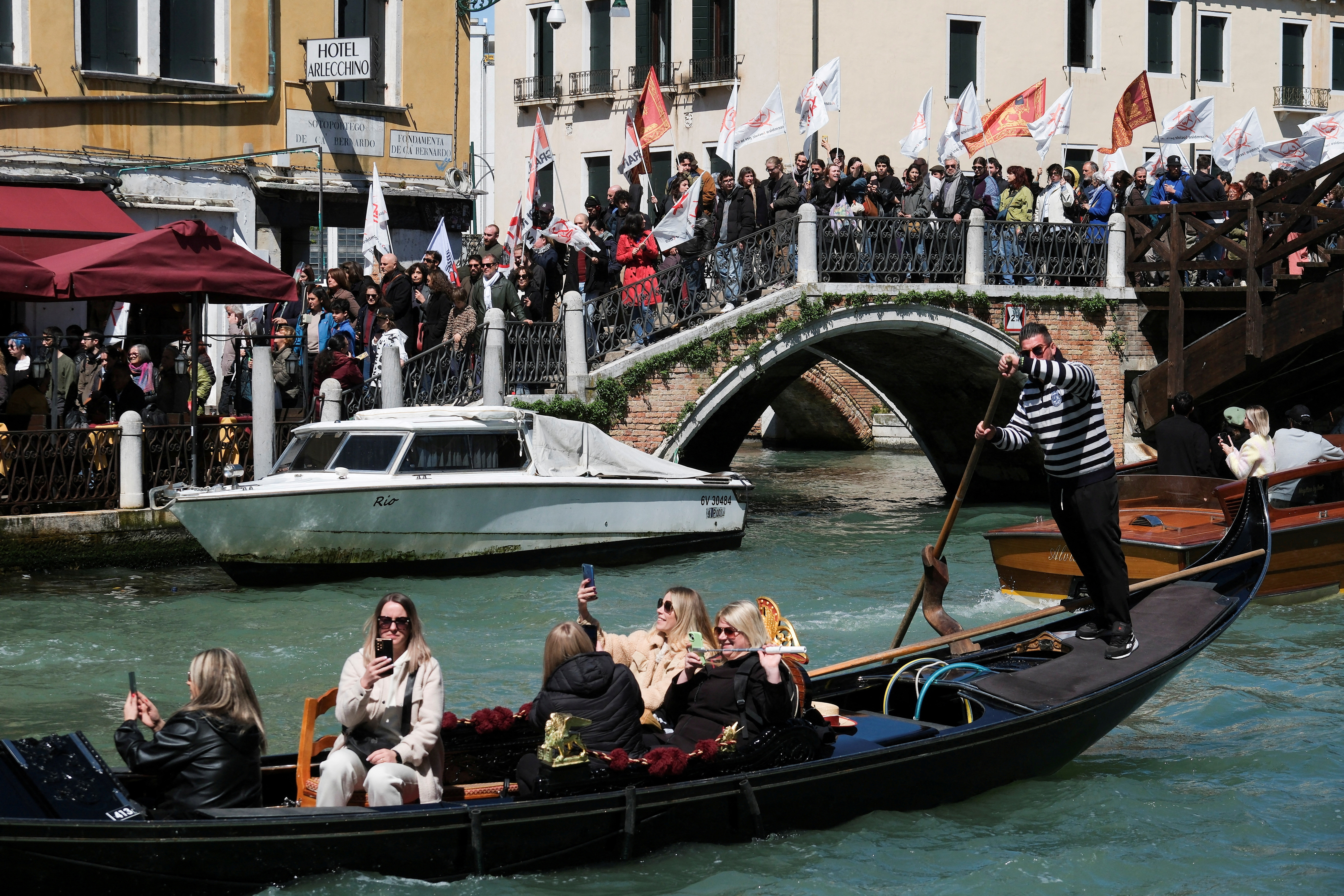 People occupied streets and canals to protest the move