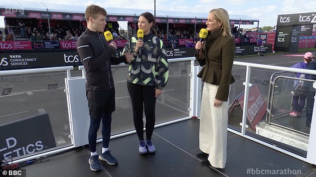 Jamie and Emma spoke to presenter Gabby Logan ahead of the event about the complicated process of filming while also taking on the challenging race at the same time