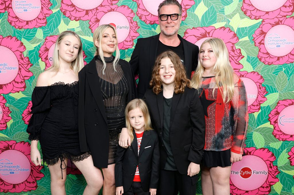 Tori Spelling and Dean McDermott with their kids in June 2023