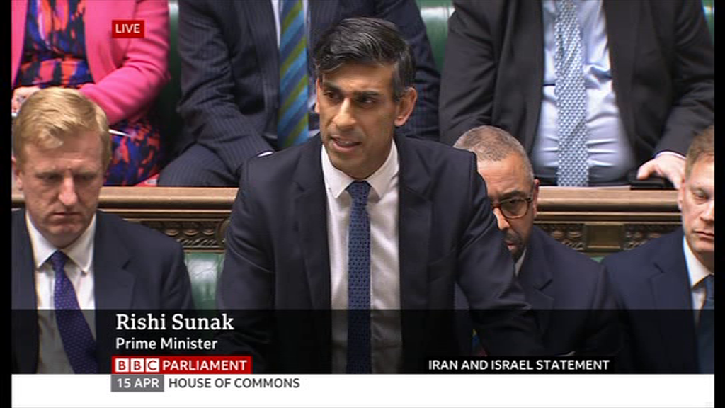 Rishi Sunak called Iran's 350 missile strike an act of a 'despotic regime'