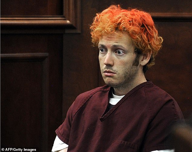 The concern around the first Joker stemmed from Aurora gunman James Holmes (pictured) who initially identified himself as 'The Joker' after opening fire at the opening weekend of The Dark Knight Rises, killing 12 and injuring 70 others in 2012