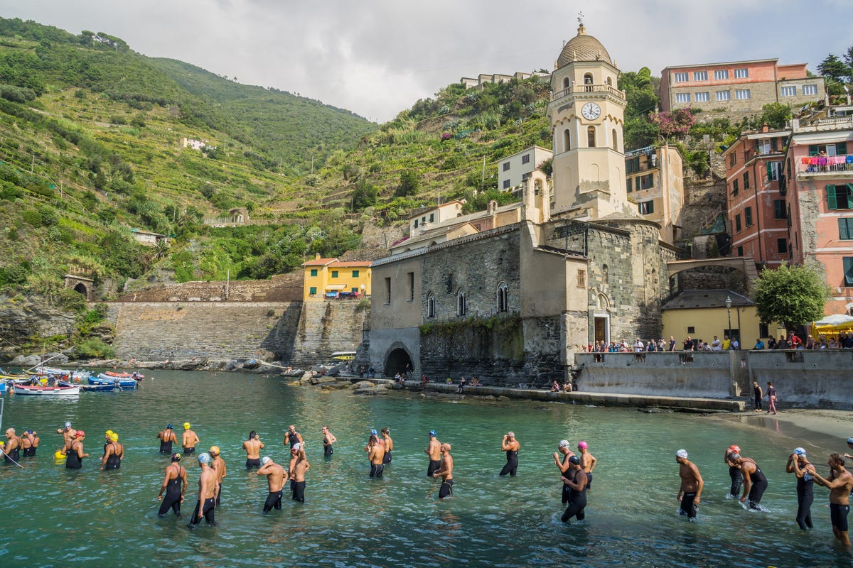A photo of swimmers in Italy