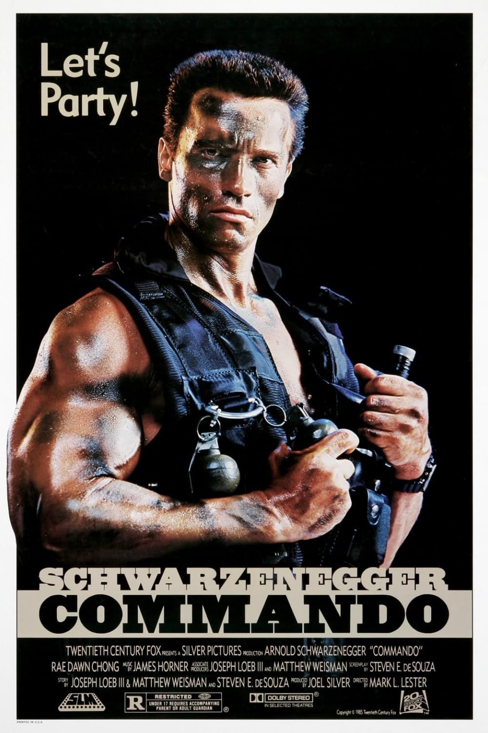 Arnold Schwarzenegger in Commando (1985) official poster