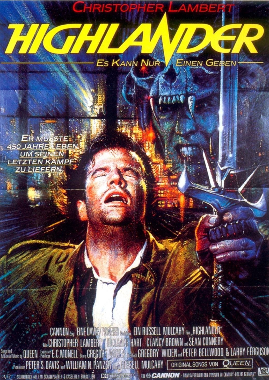 Christopher Lambert in Highlander 1986 Film Poster