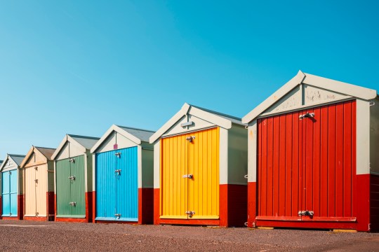 Colorful beach huts, Brighton, UK
