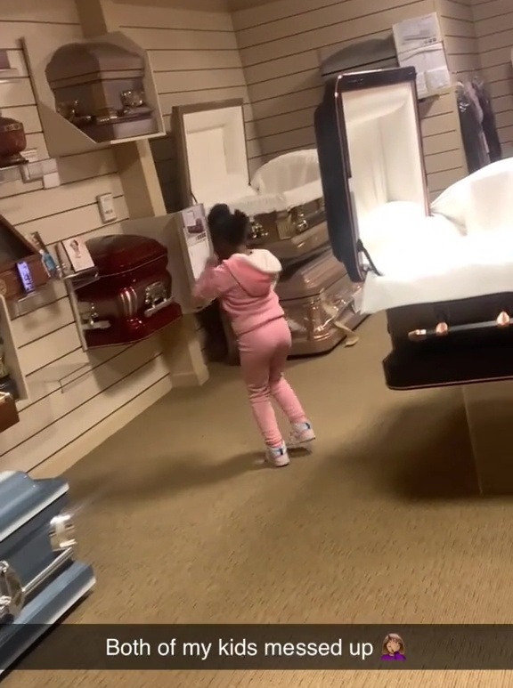 The parent could be heard giggling in the background of the viral clip