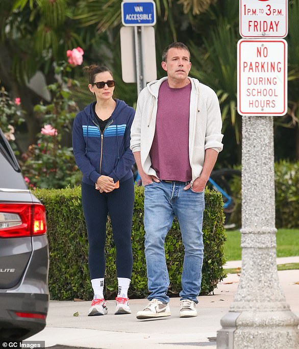 Looking miserable with ex-wife Jennifer Garner in LA on June 11 - the pair were wed from 2005-2018 and share three children