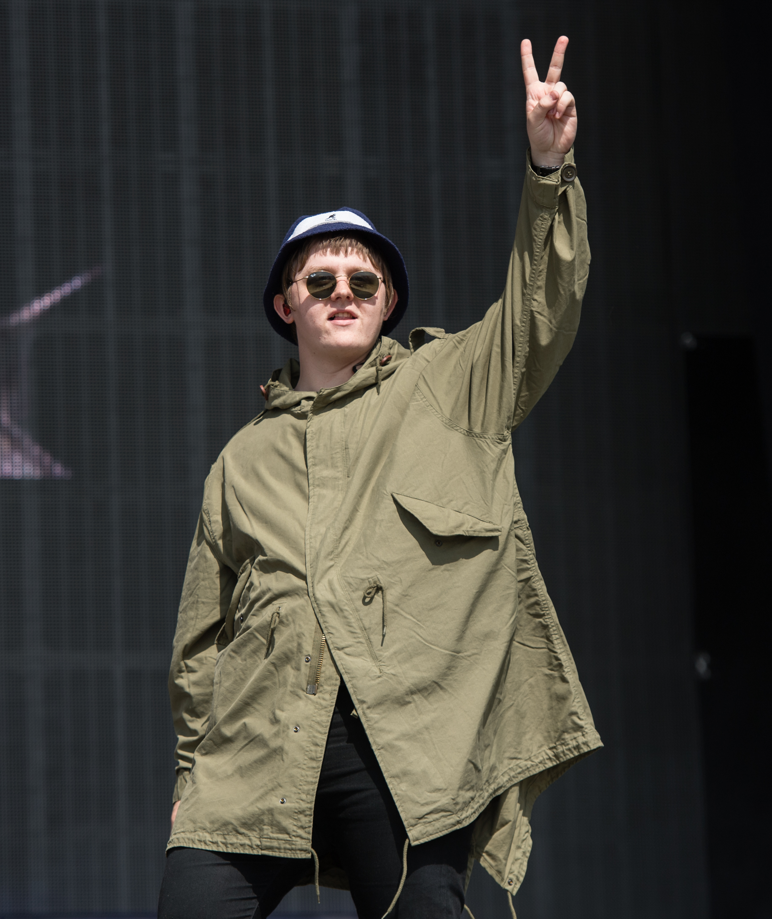 Lewis Capaldi walked out on the stage dressed as the Oasis legend