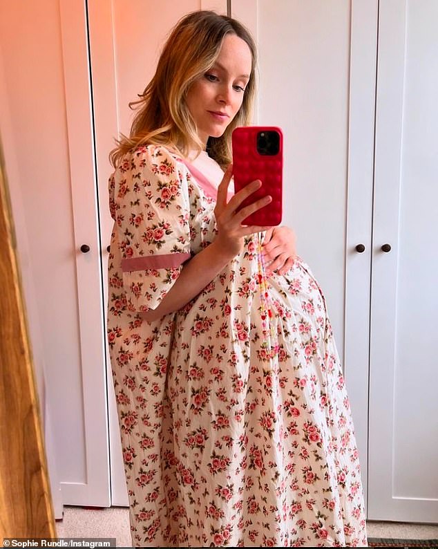 The actress previously confirmed she was expecting her second child during an appearance on The One Show in January, before sharing photos of her bump in April