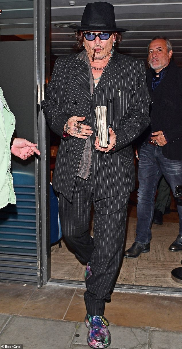 Now, as his return to Hollywood continues, Depp was spotted emerging from Cipriani in Mayfair after midnight, following a four-hour dinner with friends