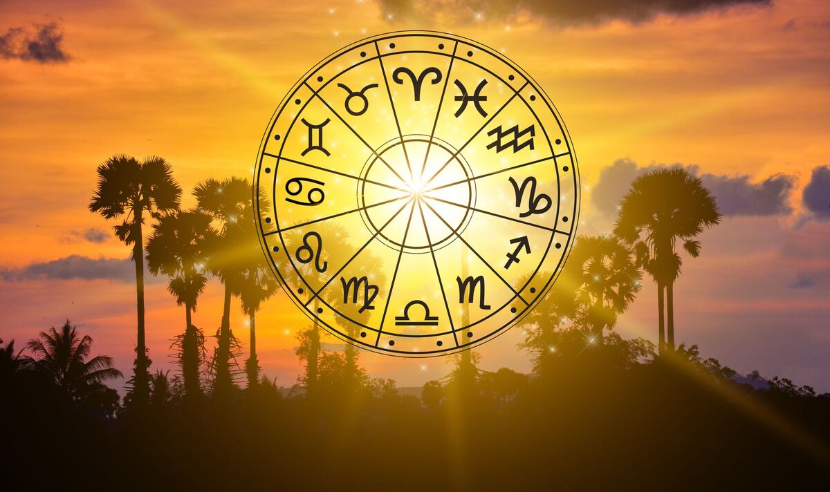 Zodiac signs inside of horoscope circle astrology and horoscopes concept