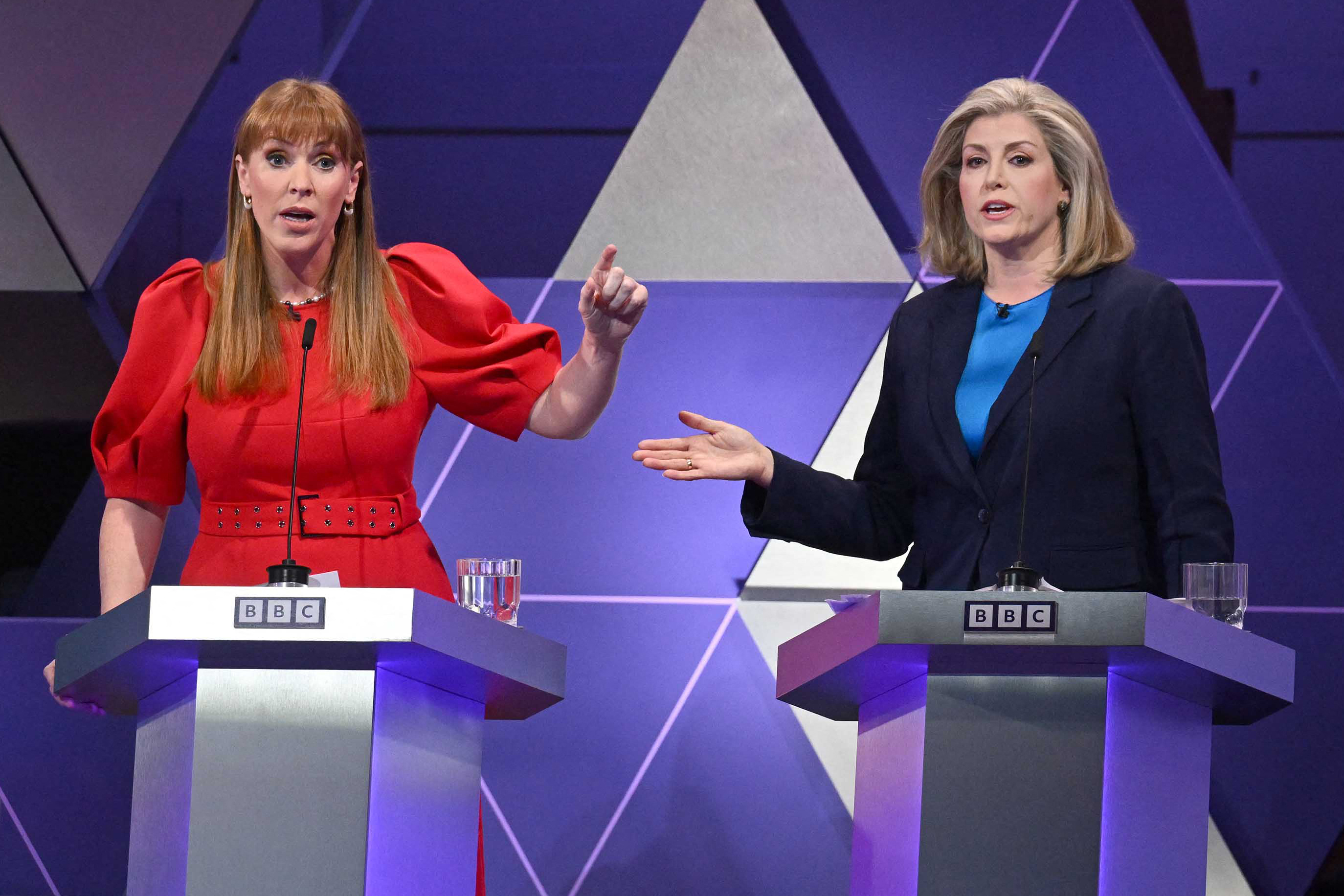 Penny Mordaunt attacks Angela Rayner during the BBC Election Debate